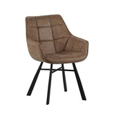 Chaise de salle à manger Lenny - Bois et microfibre